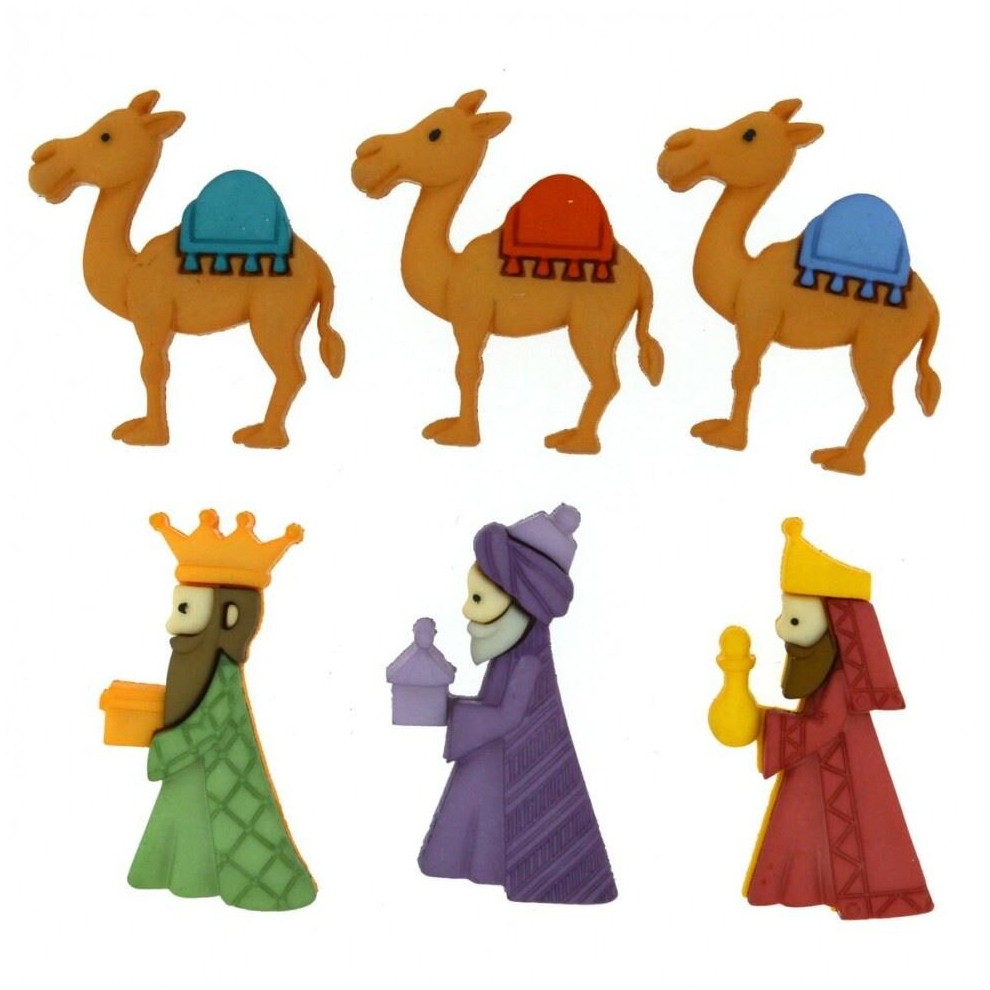 Dress It Up We Three Kings Christmas Buttons - Per Pack