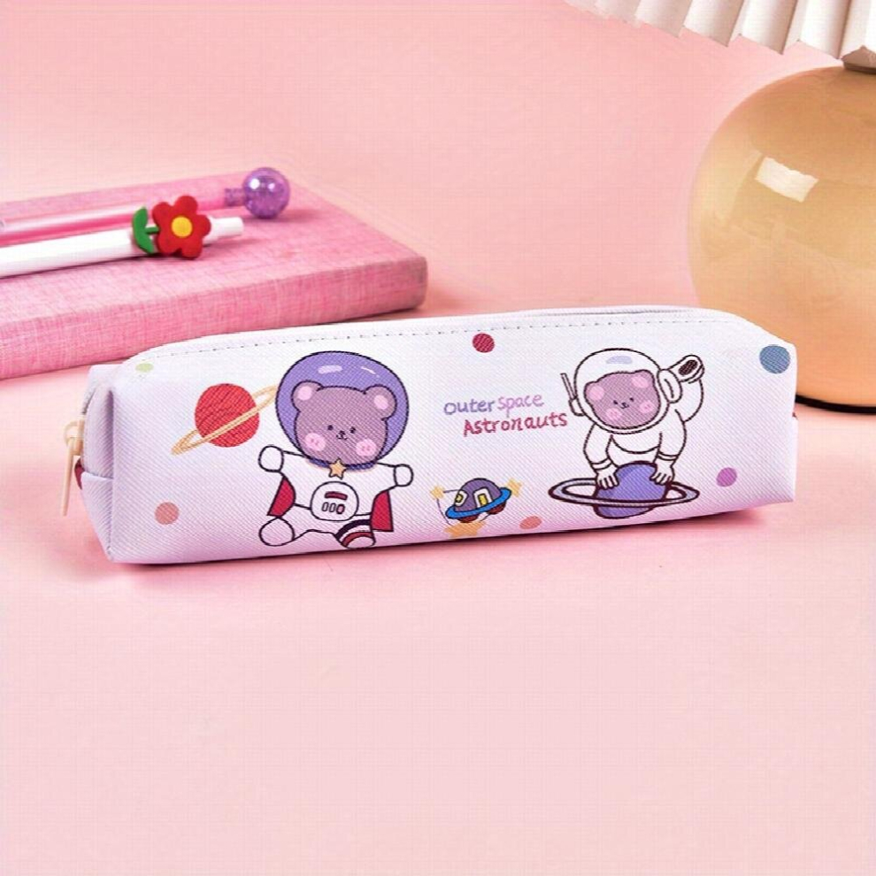 Multicoloured Cartoon Pencil Case Adorable Roomy Makeup Brush Storage Bag Travel Cosmetic Bag Zipper Pouch Small Toiletry Organizer For Women Girls