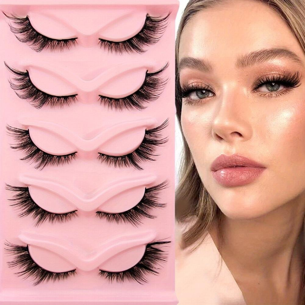 7 Pairs Cat Eye Lashes Natural Fluffy Little Devil Style Faux Mink False Eyelashes