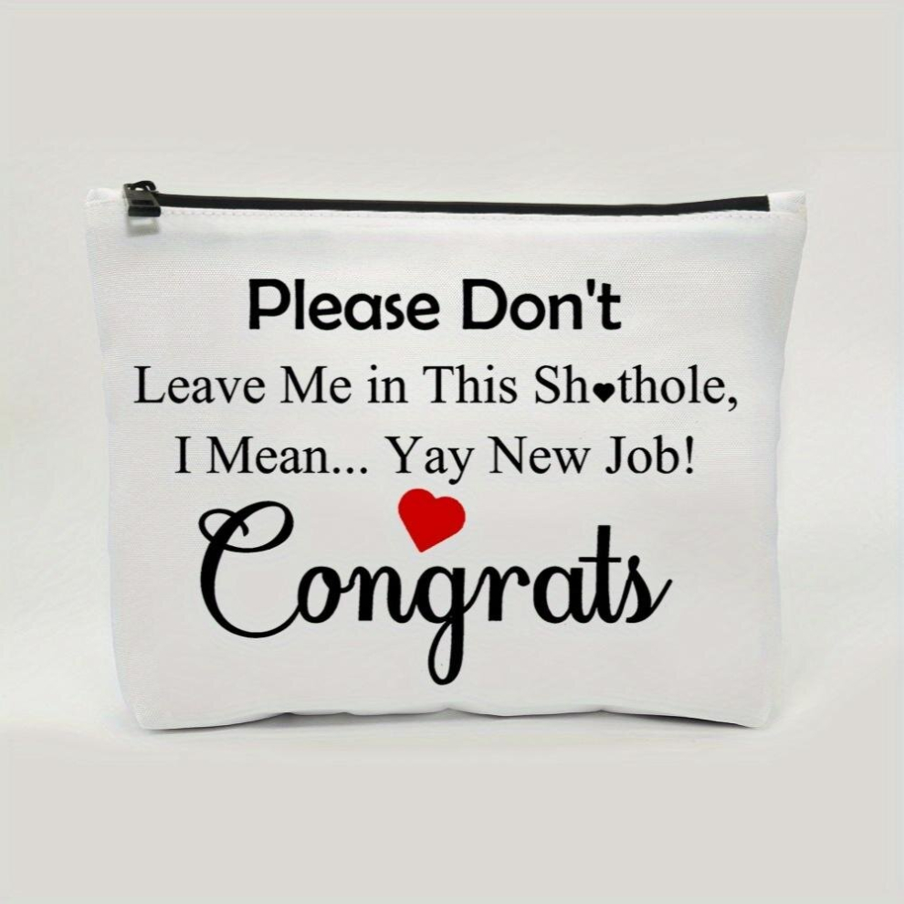 White Funny For Coworker Leaving For Job Makeup Bag Farewell For Coworkers Congratulation For Job Gift Cosmetic Bag Colleague Leaving Gift Going Away Gift F