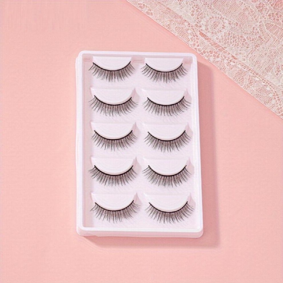 5 Pairs False EyeLashes Criss Cross Curly Makeup Eyelashes Extention Natural Look Lashes For Wedding Stage Party