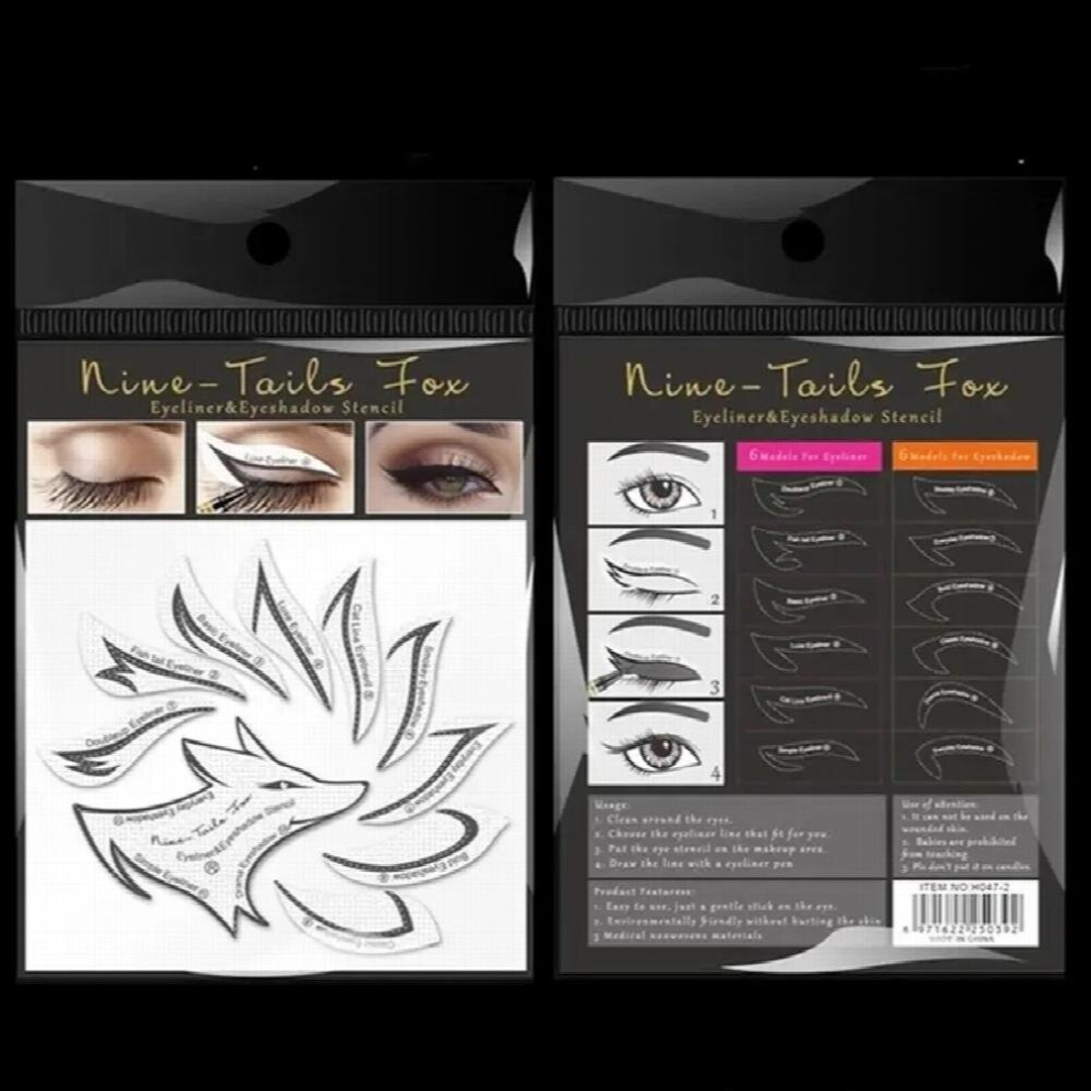 Multicoloured 4 Style Professional Eyeliner & Eyeshadow Stencil Kit Create Perfect Looks With Non Woven Materials