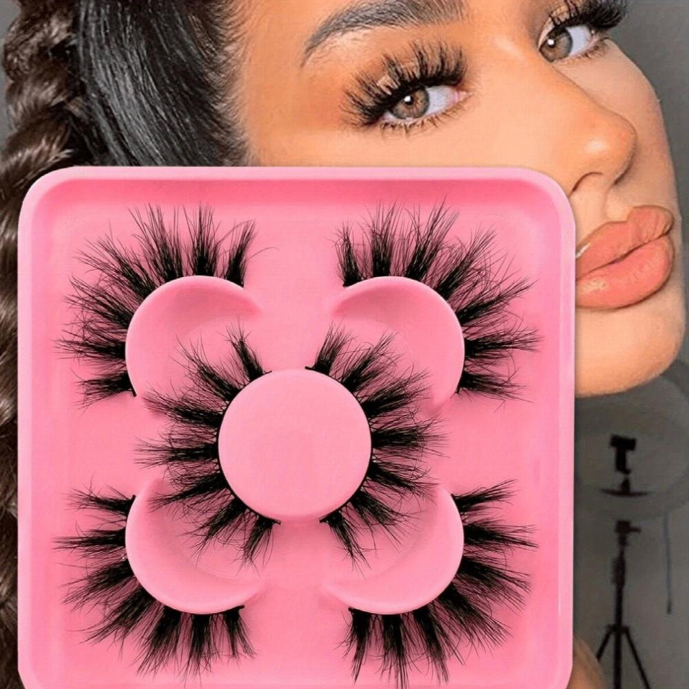 3 pairs D Curling Fluffy Faux Mink False Eyelashes Volume 16 18mm Lashes for a Natural and Glamorous Look