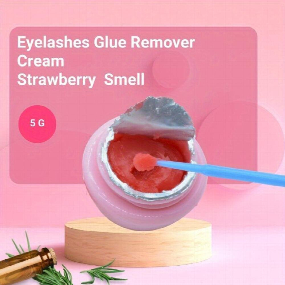 Multicoloured Seejeen Professional Eyelash Glue Remover Cream 5G Strawberry Flavor Quick And Low Irritation Removal For Eyelash Extensions And Makeup Easy To Use La