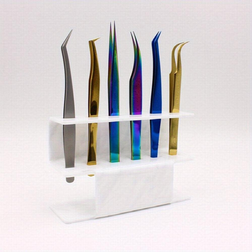 1 pcs 6 8 Holes Acrylic Tweezers Holder for Eyelash Extensions Display Stand and Shelf Organizer