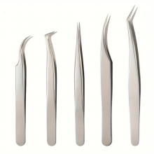 5pcs Lash Eyelash Extension Tweezers Set Eyelash Applicator Tool Curved And Straight Pointed Tweezers For Eyelash Extensions