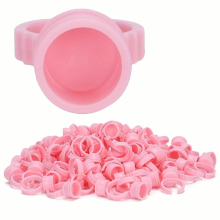 50pcs Eyelash Glue Rings Adjustable Eyelash Extensions Ring Cups Plastic Tattoo Pigment Holder For Tattoo Ink Glue Finger Hand Beauty Tools Microbladi