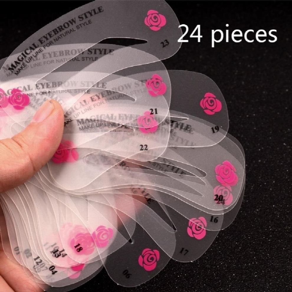 24 pieces Reusable Eyebrow Stencil Kit for Perfect Female Eyebrows Shape and Enhance Your Brows with Ease
