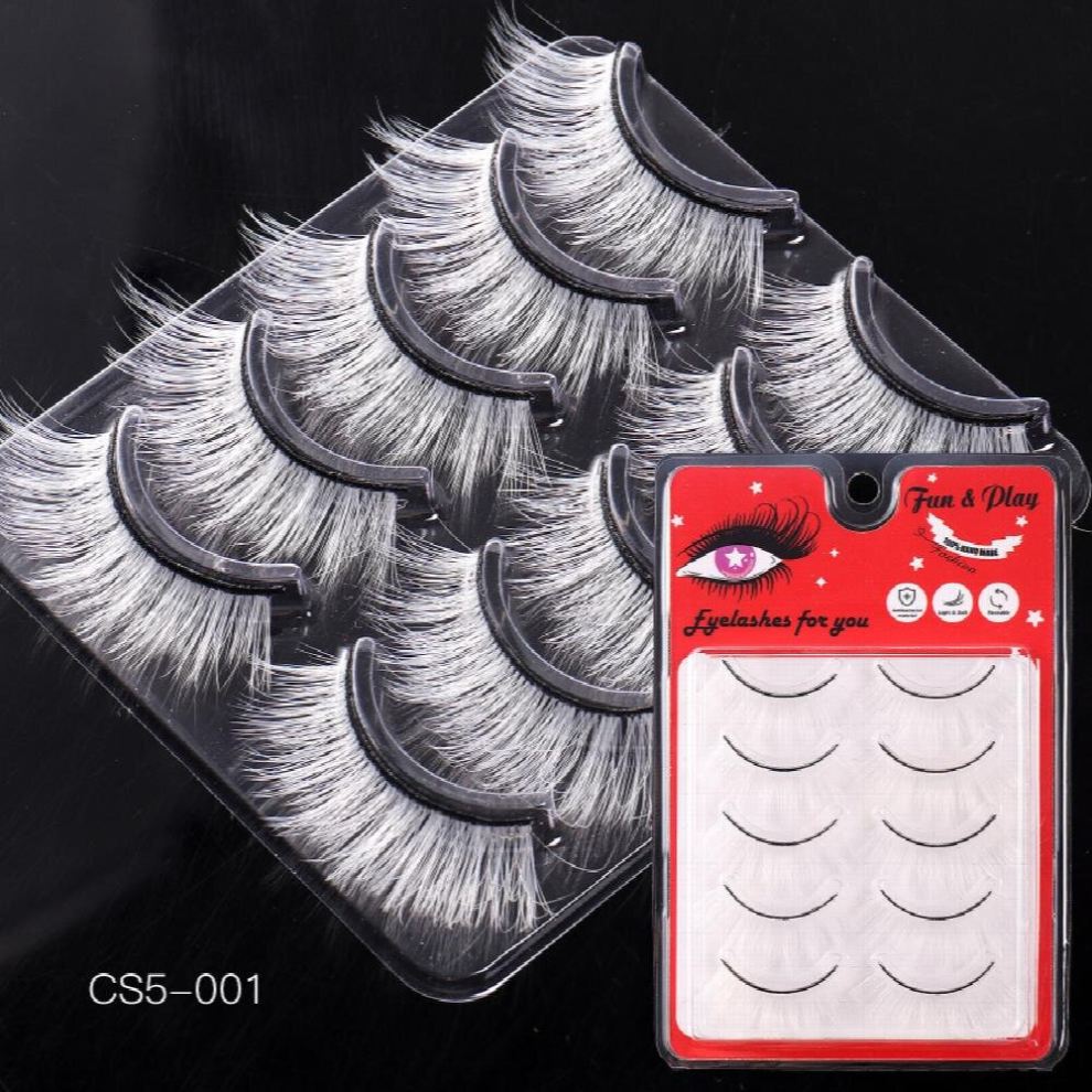 Multicoloured 5 Pairs Chemical Fiber False Eyelashes Style Stage Party Masquerade Halloween Makeup Eye Lashes