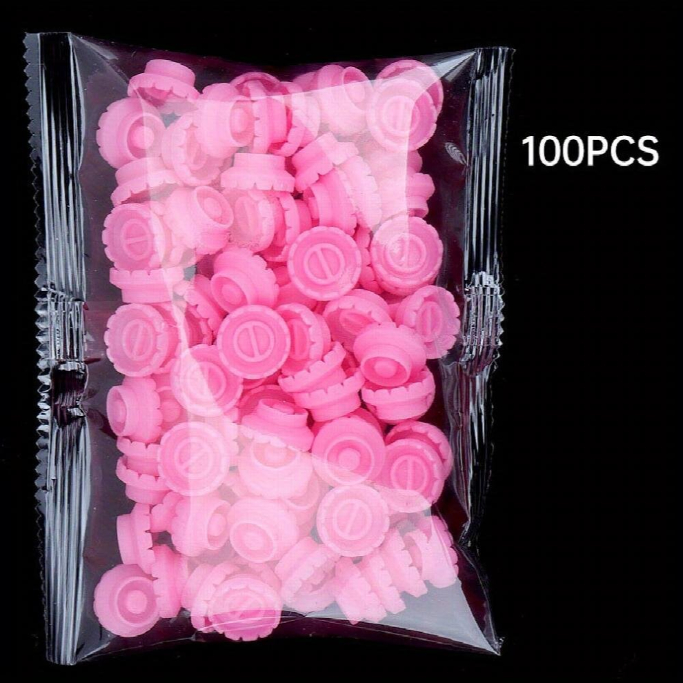 Pink 100Pcs Individual Eyelash Glue Holder Grafting Eyelashes Quick Blossom Cup Ring Eyelash Extension Adhesive Stand
