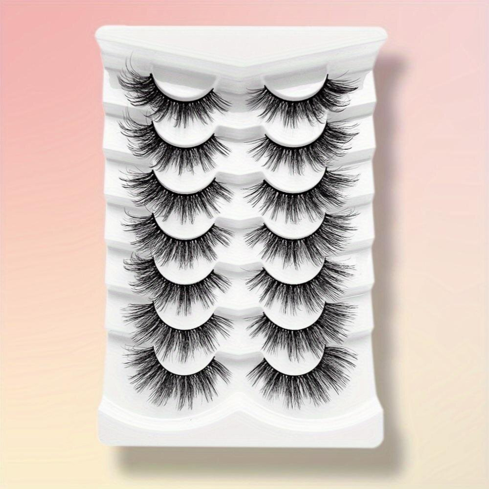 7 Pairs False Eyelashes Natural 3D Silk Lashes Dramatic Thick Slender Lashes 13 15mm