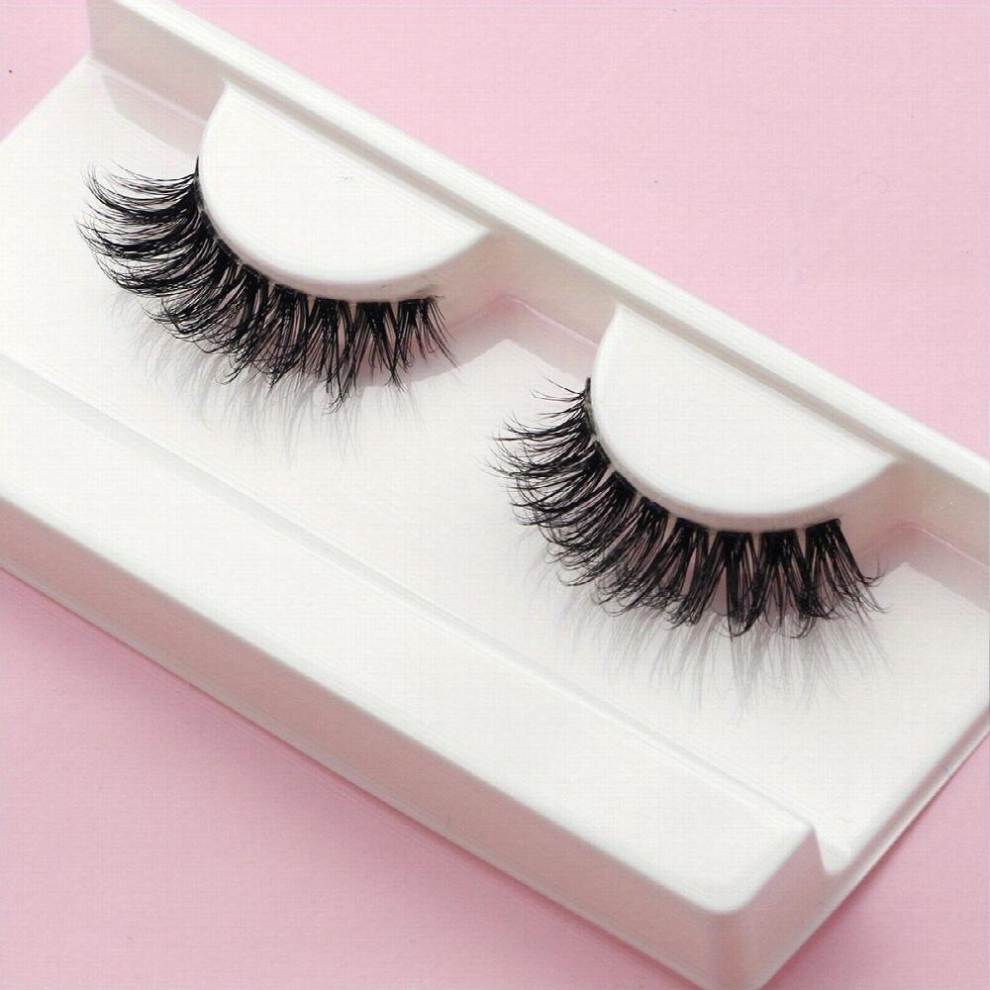 Eyelashes Natural Look False Lashes 5D Fluffy False Eyelashes Clear Band Wispy Lashes 1 Pack Faux Mink Lashes DV32