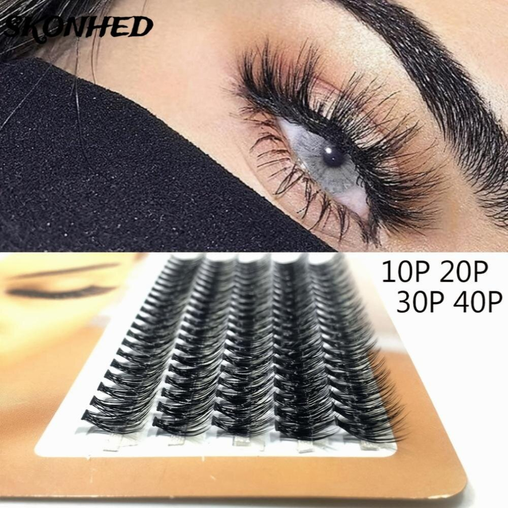 SKONHED 5Rows Individual Lashes Natural Soft Thick Cluster False Eyelashes 10D 20D 30D 40D Mink Volume Eyelashes Eye Extension Makeup Tool