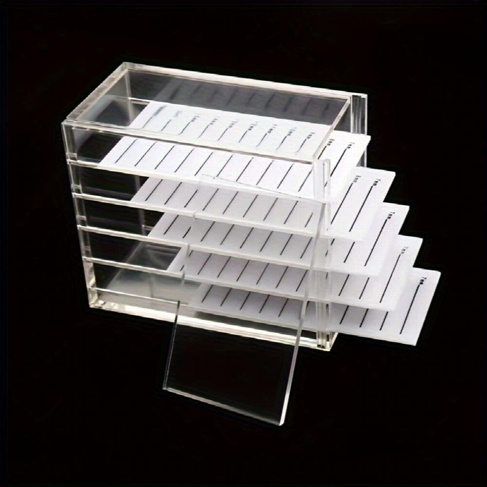 White 5 Layer Pallet False Eyelash Extension Display Stand Acrylic Lash Acrylic Eyelash Storage Box