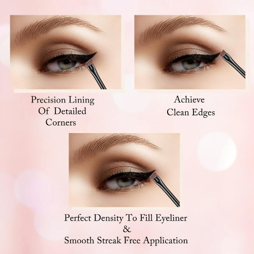 Ultra Thin Slanted Flat Angle Eyeliner Brush for Precise Application and Long Lasting Results 2