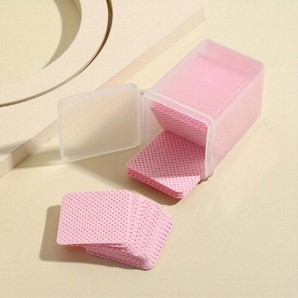 Pink 200Pcs 400Pcs Eyelash Glue Wipes Lash Glue Cotton Pads Nail Polish Remover Wipe Eyelash Extension Cleaning Supplies
