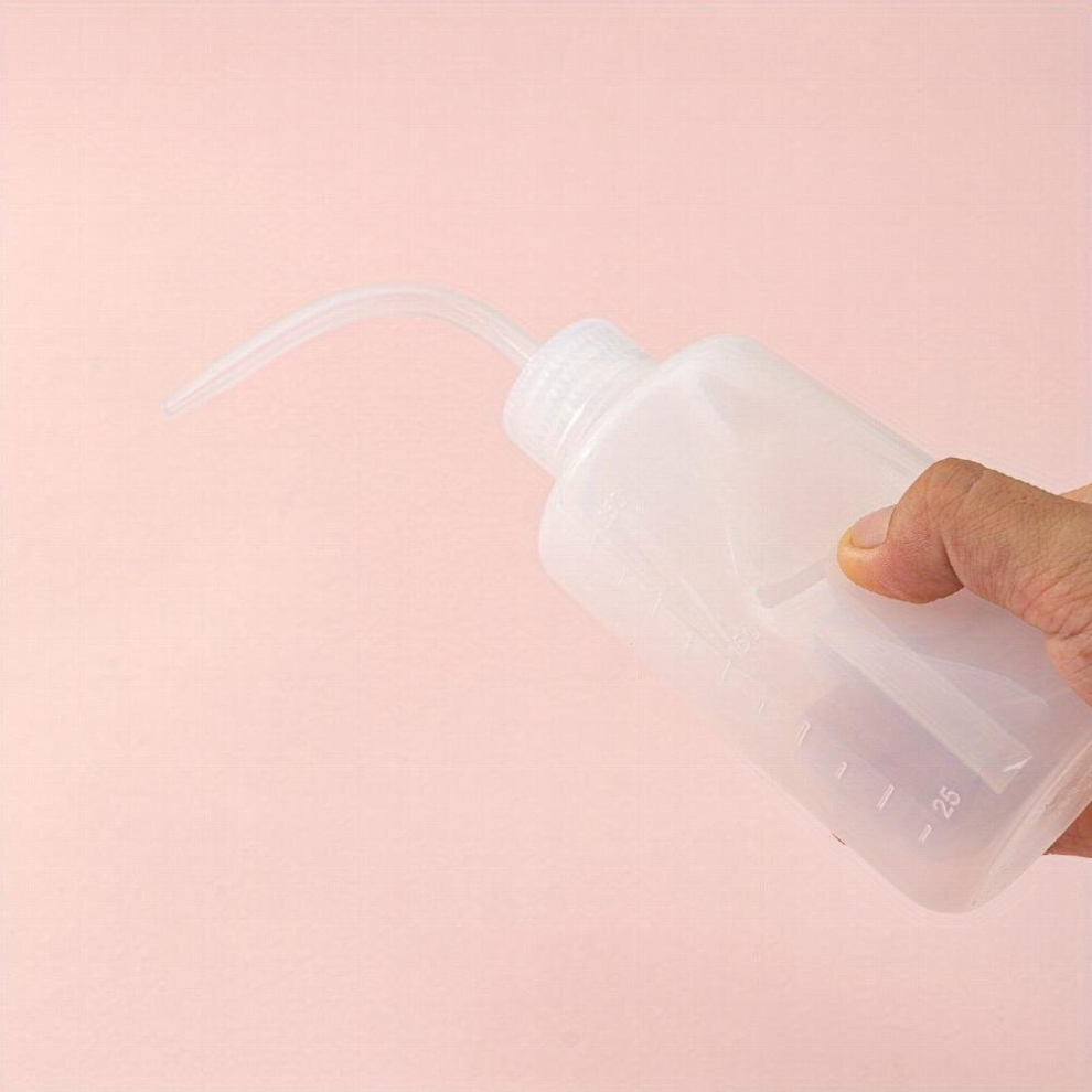 1pc Eyelash Wash Bottle Narrow Mouth Squeeze Bottle Bend Mouth Watering Cans Eyelash Extension Tool