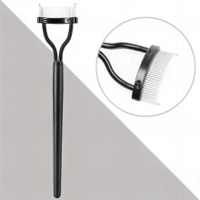 1 PCS 2 PCS Eyelash Comb Makeup Mascara Applicator Metal Teeth Eyelashes Separator Curler Arc False Eyelash Grooming Brushes
