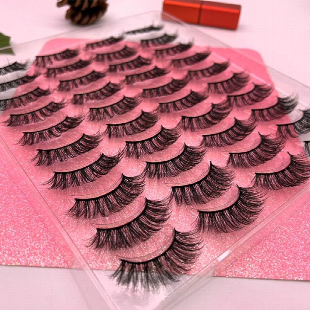 20 pairs Reusable Mink Eyelashes Long Thick and Natural Looking False Lashes for a Dramatic Makeup Look