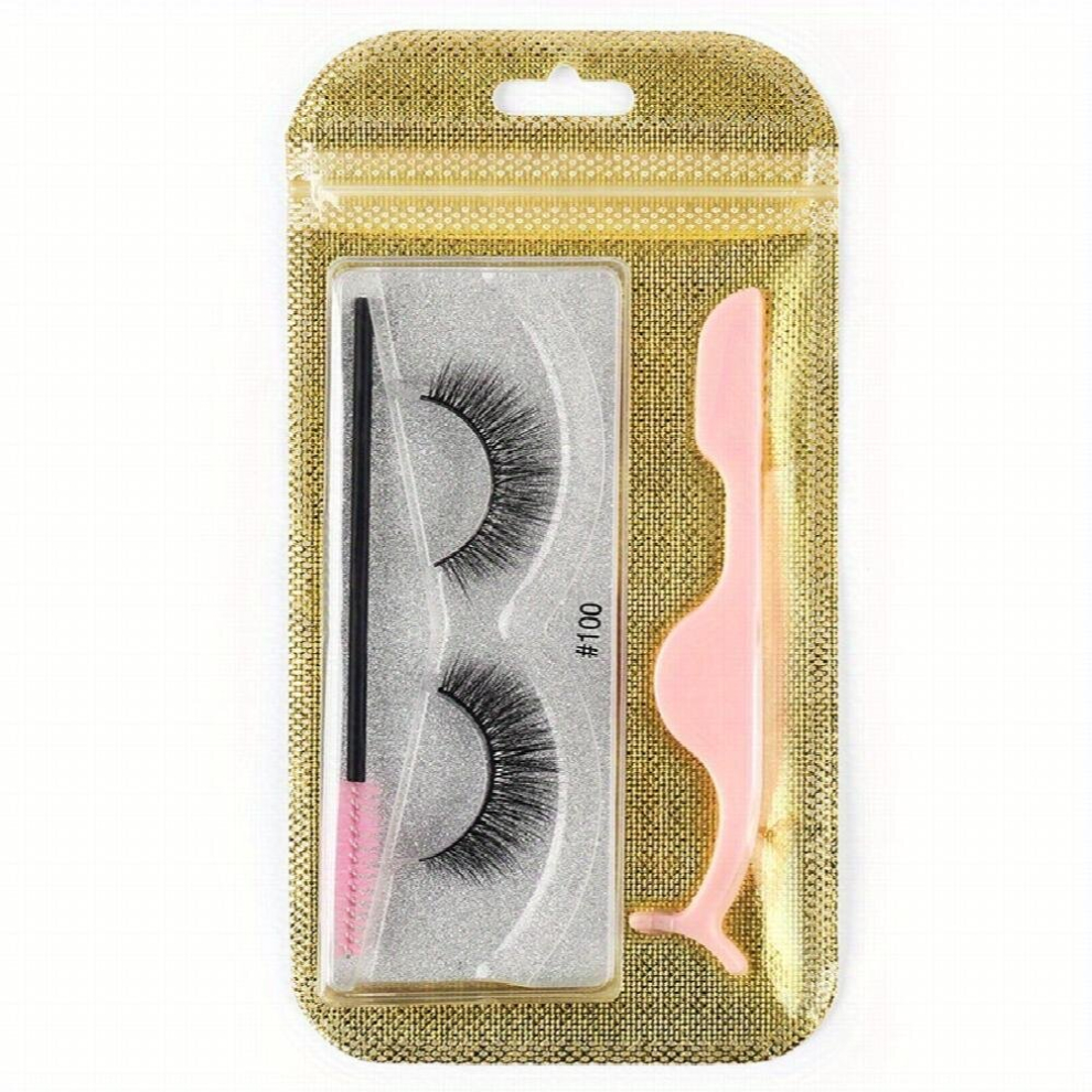 Multicoloured Natural Volume 3D Fluffy Curly False Eyelashes Set With Tweezers And Eyelash Brush Enhance Your Eye Look With Wispy Extensions