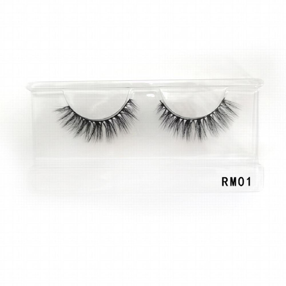 False Eyelashes Slim 16mm Natural 3D Mink Eyelashes Soft Reusable False Eyelashes Bulk With Carrying Case Lashes