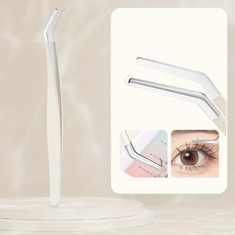 Multicoloured Eyelash Applicator Tool Diy Lash Tweezers Curved Eyelash Tweezers For Easy Lashes Application And Removal