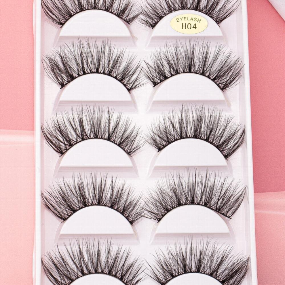 5 Pairs of False Eyelashes for a Dramatic Cat Eye Look Faux Mink Lashes 5D Wispy Thick & Voluminous