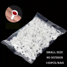 100pcs Makeup Glue Rings Nail Art Tattoo Glue Rings Holder Eyelash Extension Rings Adhesive Pigment Holders Finger Hand Beauty Tools