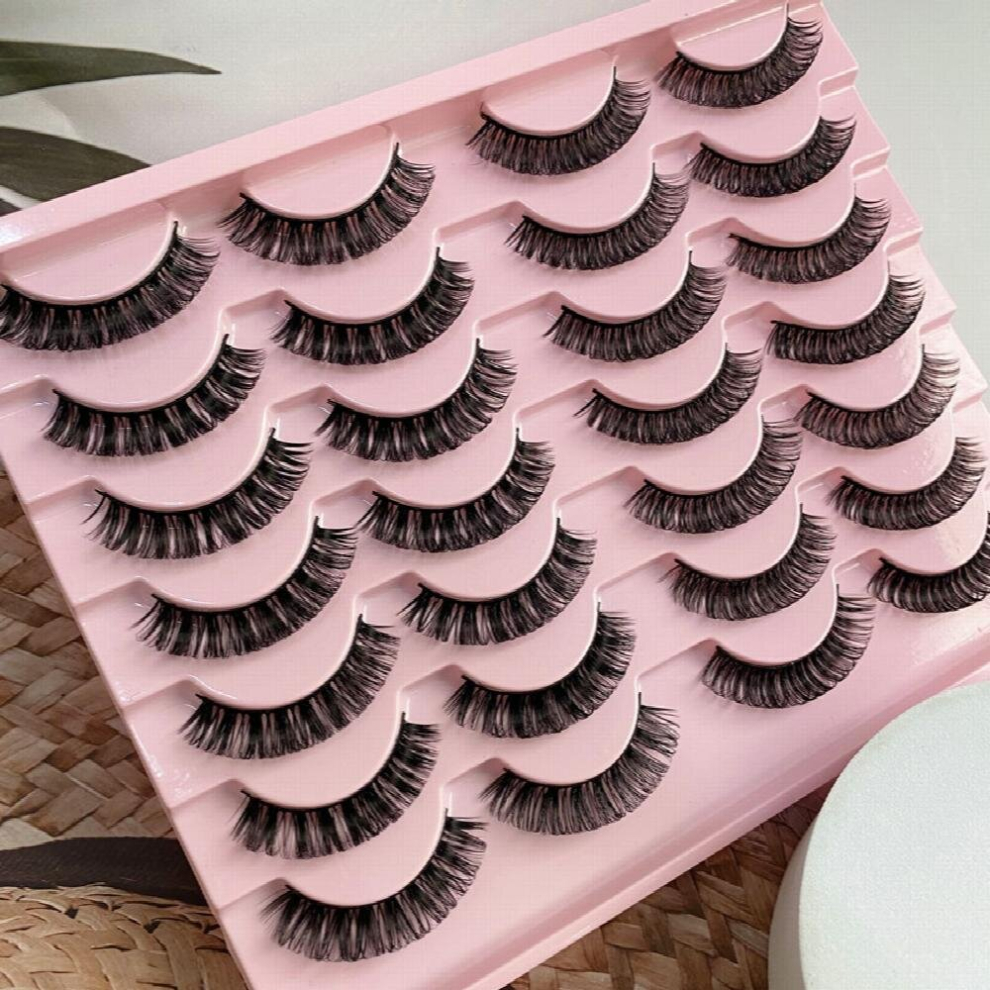 14 pairs eyelashes 15mm short natural lash Curl Reusable Fluffy Strip Lashes