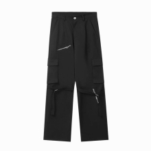 Hip Hop Retro Overalls Men Pants Zipper Big Pocket Street Style Women Loose Casual Trousers Vintage Streetwear
