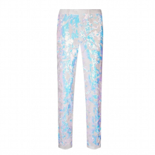PYJTRL Men Sequins Velvet Casual Pants Floral Wedding Groom Singer Expandable Waist Trousers