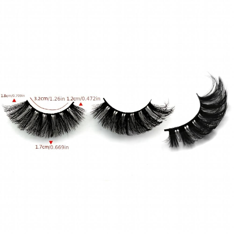 7 Pairs Full Strip False Eyelashes Thick Curling 18mm False Eyelashes Fluffy Wispy Cluster Lashes Cat Eye Eye End Lengthening Daily Makeup