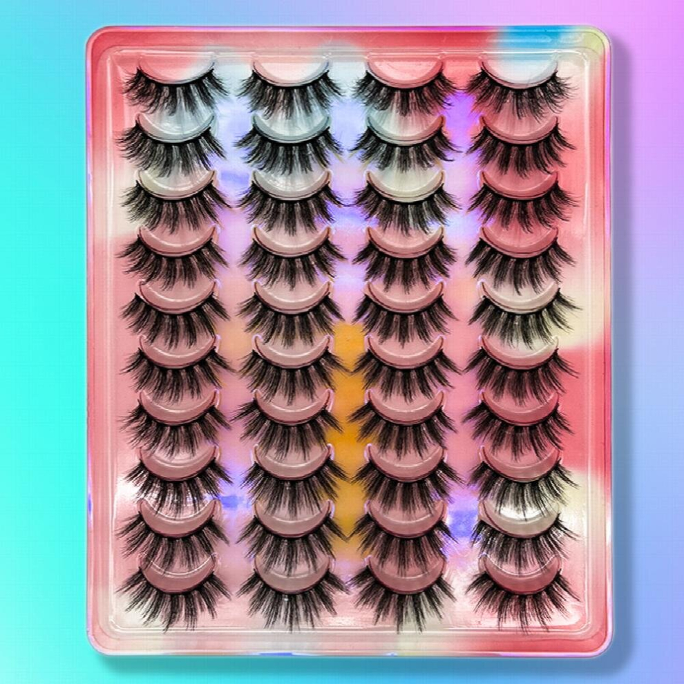 Black 20 Pairs 3D Faux Mink Lashes Natural False Eyelashes Dramatic Volume Lashes Eyelash Extension
