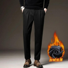 Autumn Winter High Mens Straight Pants Solid Casual Loose Suit Pants Business Long Straight Trousers Male L77