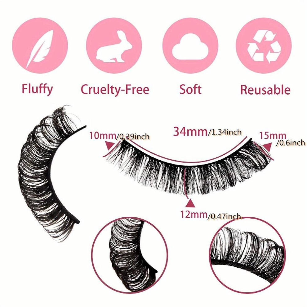 Faux Mink Hair False Eyelashes Little Devil Natural Look Lashes 16mm Soft Curling Thick Lashes 10 Pairs
