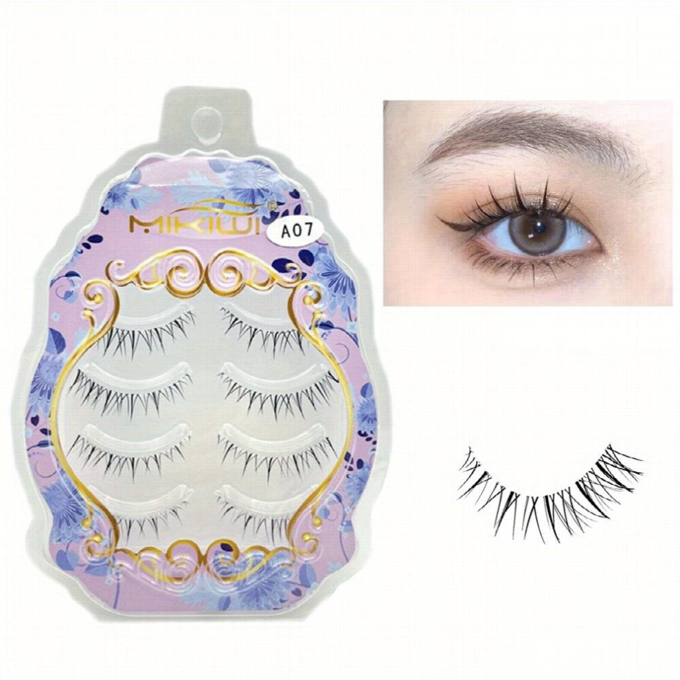 Anime Lashes Clear Stalk Wispy Manga Lashes Spiky Anime False Eyelashes Natural Look Japanese Lashes Looks Like Individual Cluster Reusable Cosplay La
