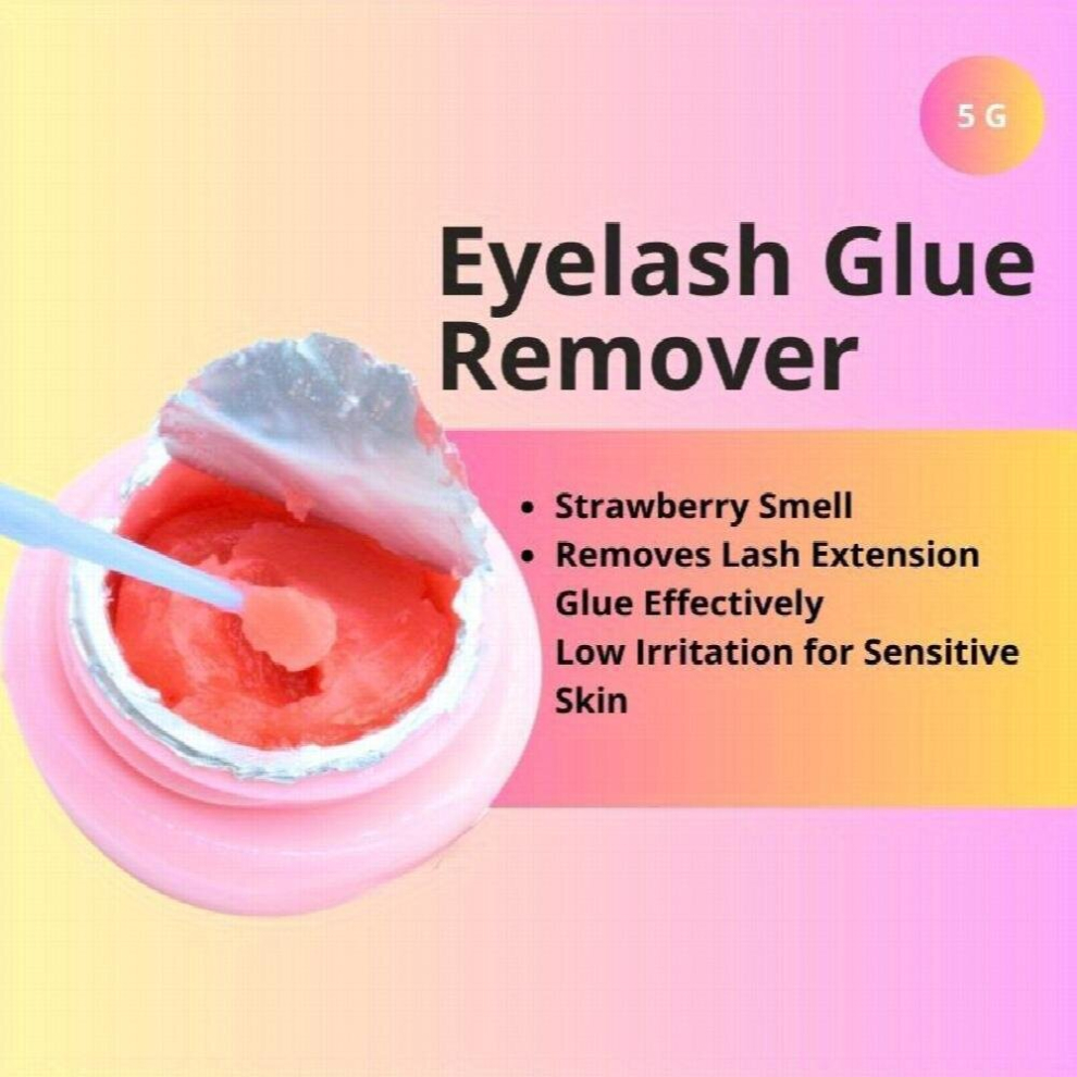 5G Strawberry Smell Eyelash Extension Glue Remover Cream Low Irritation For Sensitive Skin Effectively Removes Lash Extension Glue 885676560504