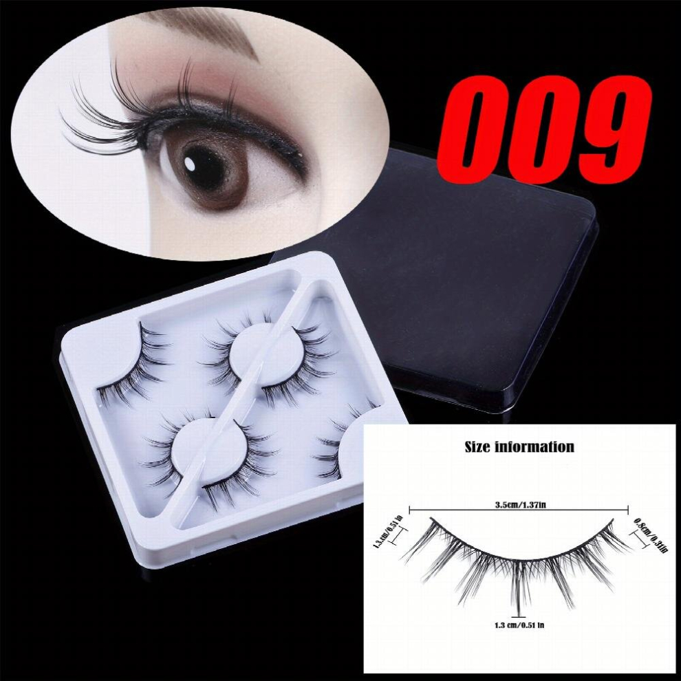 Multicoloured 3 Pairs Natural Fluffy 6D Faux Mink Eyelashes High Volume Dramatic False Lashes For A Dramatic Look