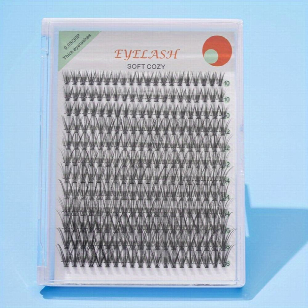 Dense Fishtail False Eyelashes Self Grafting Multiple Sizes Faux Mink Cluster Individual Lashes Long Lasting Natural Look