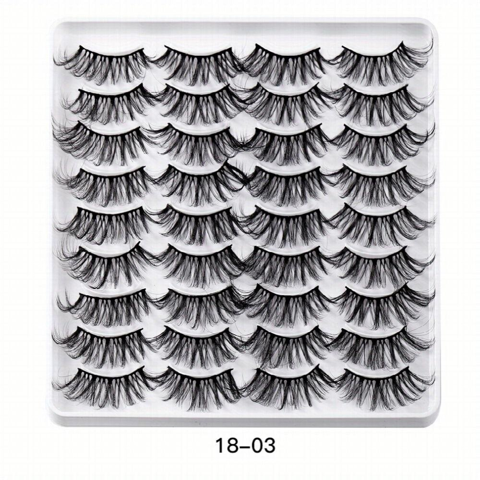 Multicoloured 18 Pair False Eyelashes Faux Mink Thick Lashes Curling Simulated Grafting Eyelashes