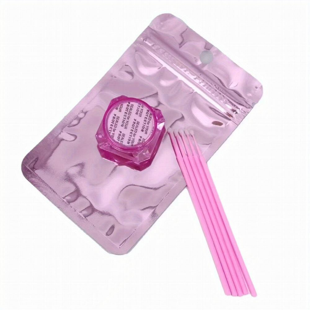 Multicoloured 5Pcs Low Irritation Eyelash Extension Remover Cream With Micro Wands Perfect For Sensitive Skin And Lash Extensions