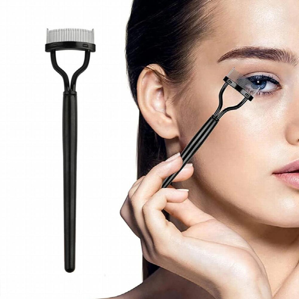 Black 1 Pc Eyelash Comb Eyelashes Separator Curler Lash Comb Mascara Applicator With Cover Professional Makeup Tool