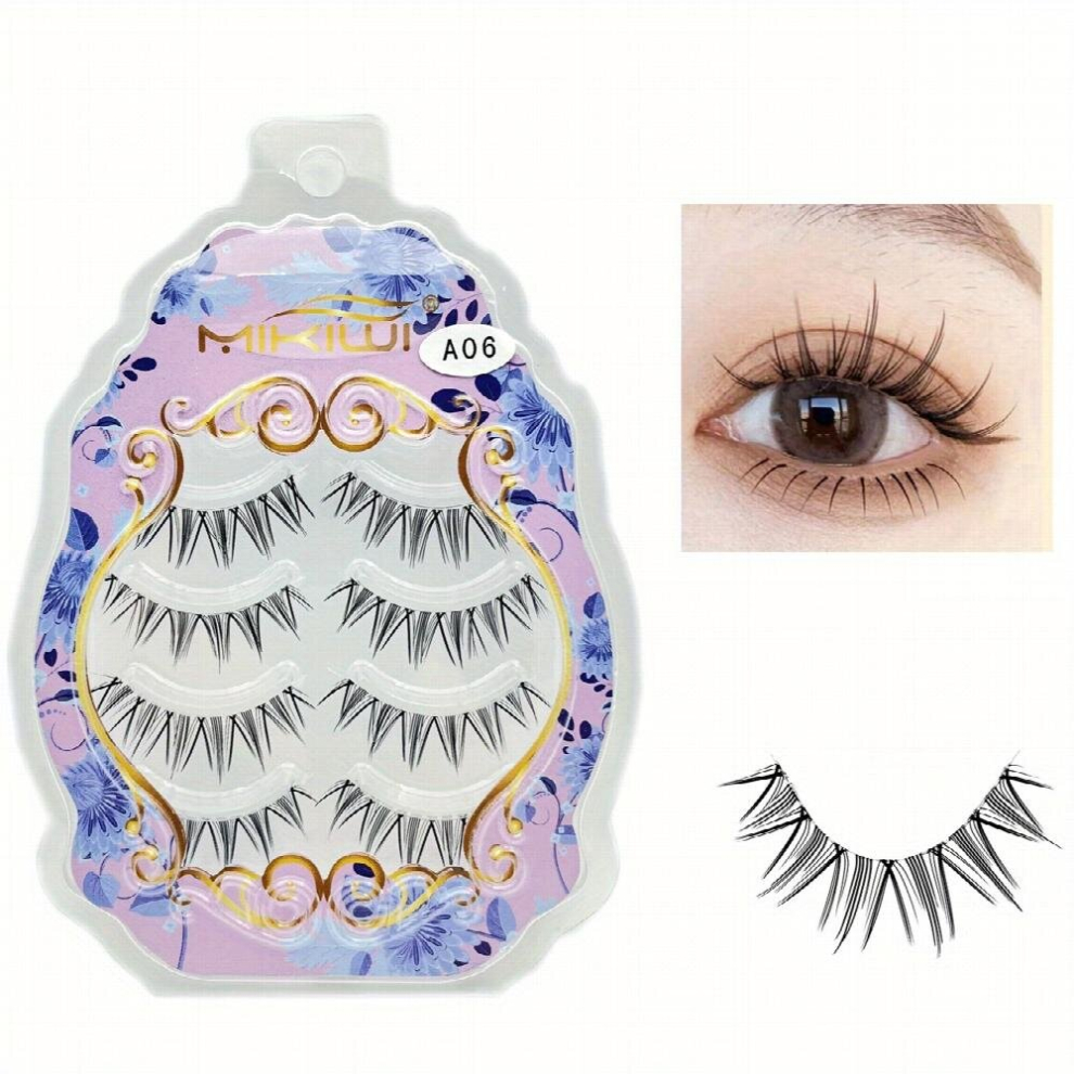 Anime Lashes Clear Stalk Wispy Manga Lashes Spiky Anime False Eyelashes Natural Look Japanese Lashes Looks Like Individual Cluster Reusable Cosplay La