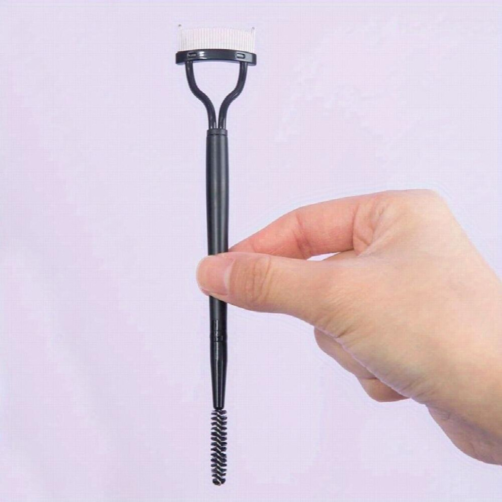 Double Head Eyelash Comb Brush Arc Eyelash Separator Mascara Applicator Eyebrow Brush Metal Teeth Eye Lash Tool