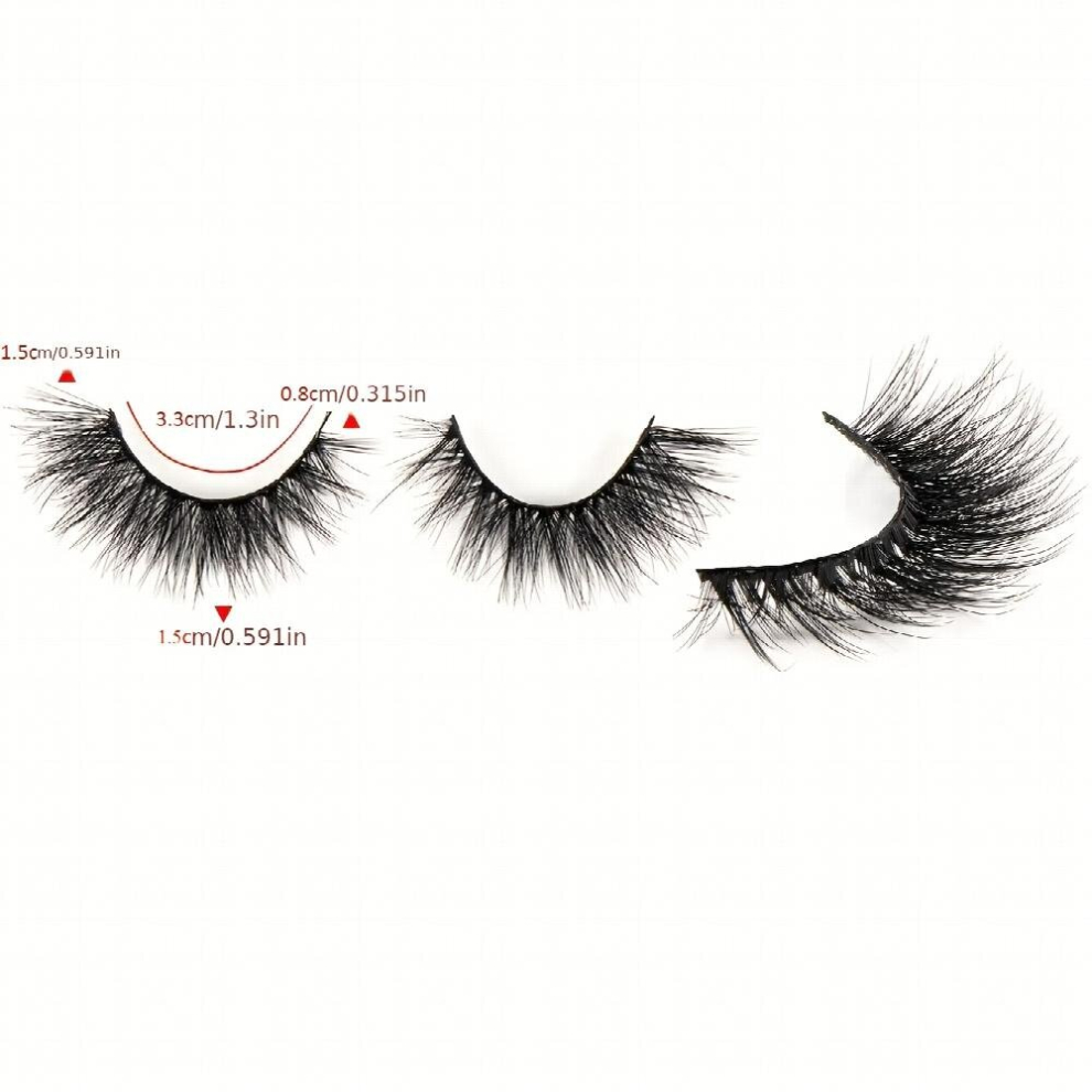 1 Pair Full Strip Eyelashes Thick Curling 15mm Fluffy Cross Slender False Eyelashes Eye End Elongated Lashes