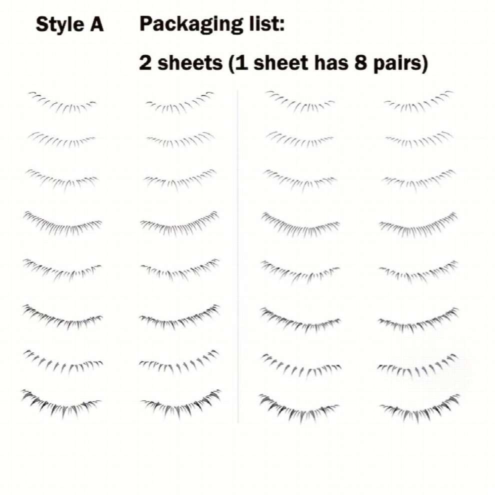 16 Pairs 2 Sheets Lower Eyelash Tattoo Patch Waterproof Simulated Eyelash Patch Lower Eyelash Makeup Sticker Simulation Lower False Eyelashes