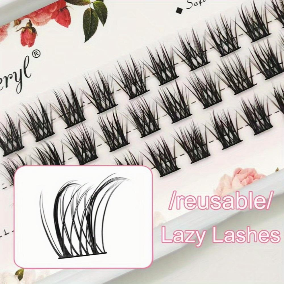 Volume Fans Comic Eyes False Eyelashes Natural Look Individual Extensions with Segmented Spikes