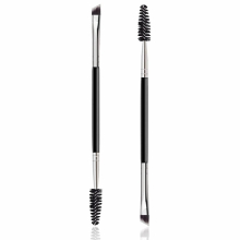 2 Pcs Pack Double Ended Eyebrow Brush & Spoolie Angled Brow Brush For Precision Application & Blending Of Eye Brow Powders
