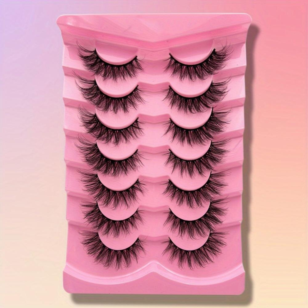 7 Pairs False Eyelashes Natural 3D Silk Lashes Dramatic Thick Slender Lashes 16 18mm