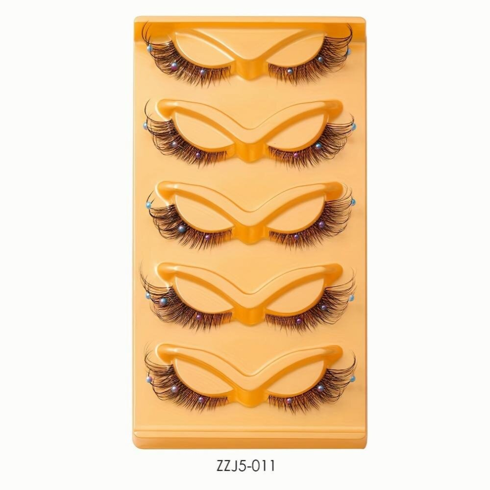 5 Pairs False Eyelashes Manga Lashes Anime False Eyelashes Stage Party Decoration Eyelashes
